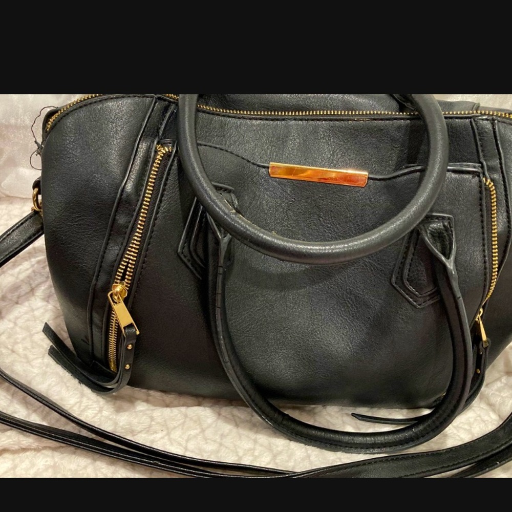 Classy black crossbody or shoulder handbag